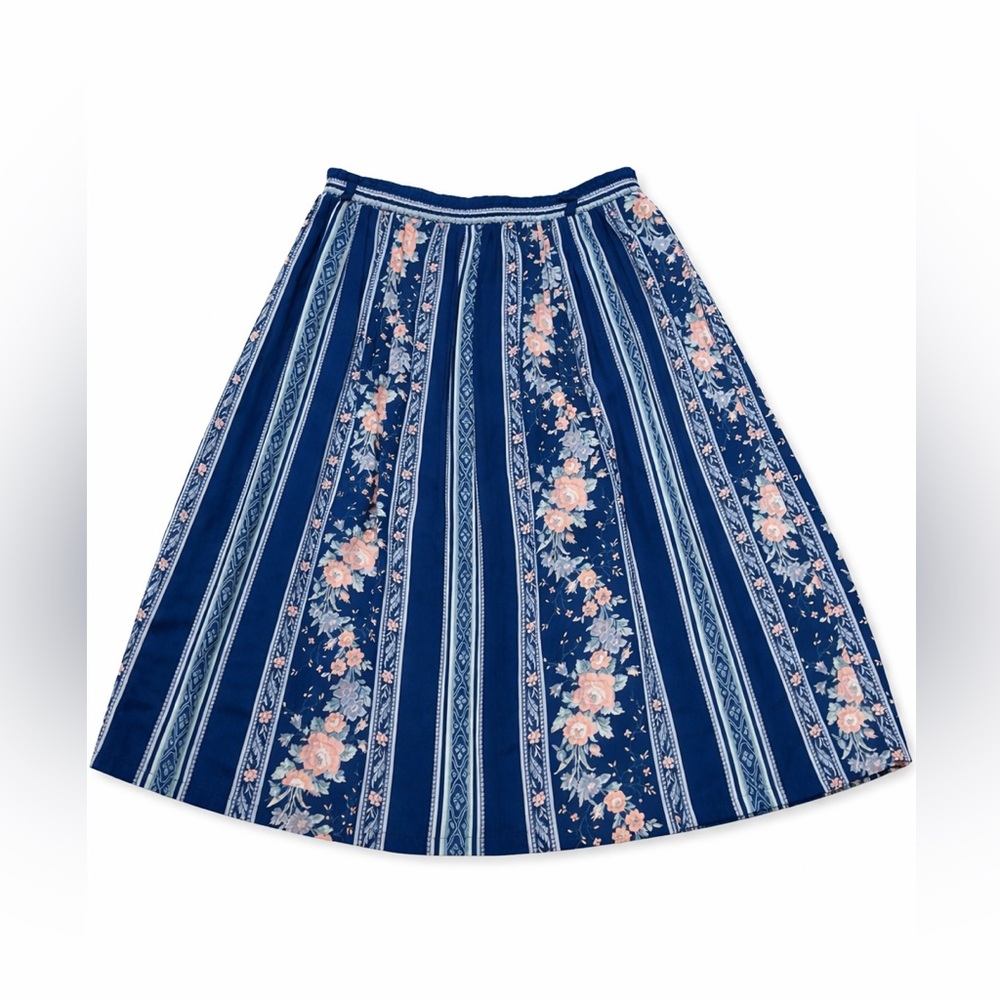 Hand made Floral Blue A-Line Skirt